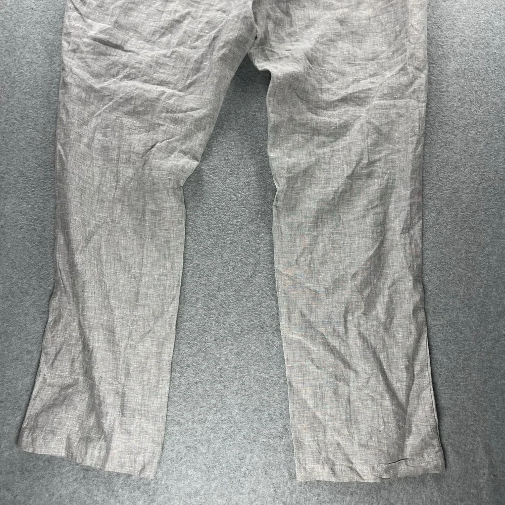 Tasso Elba Mens 100% Linen Pants 36x32 Light Gray Flat Front Casual Summer